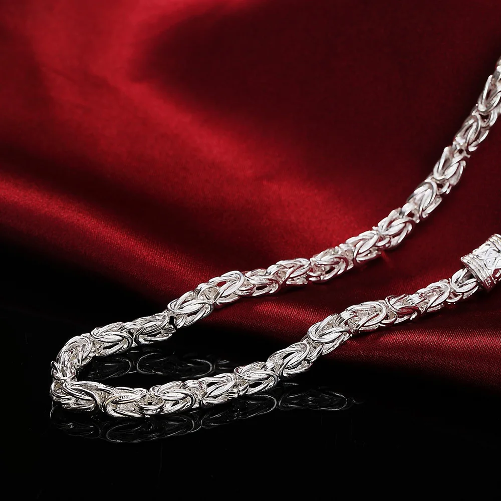 

BAYTTLING 925 Sterling Silver 20 Inch 5MM Dragon Head Long Chain Necklace For Men Women Fashion Wedding Jewelry Birthday Gift
