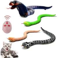 rc remote control snake toy funny electric interactive toy for cat kitten game play rattlesnake cobra move snake toy pet kid