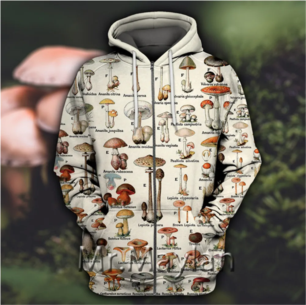 

Mushroom 3D Full Printing Hoodie men/women Hoodies Casual Sweatshirts Unisex Streetwear Jacket Boy Coat ropa hombre Drop ship