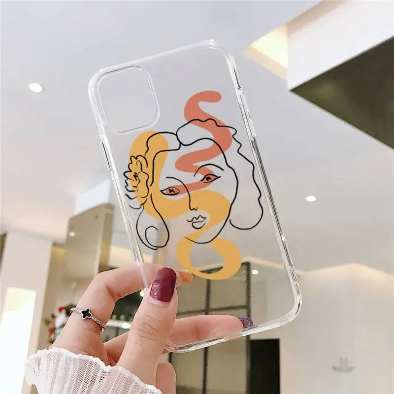 

New Funny Art Sketch Phone Case Transparent soft For iphone 5 5s 5c se 6 6s 7 8 11 12 plus mini x xs xr pro max