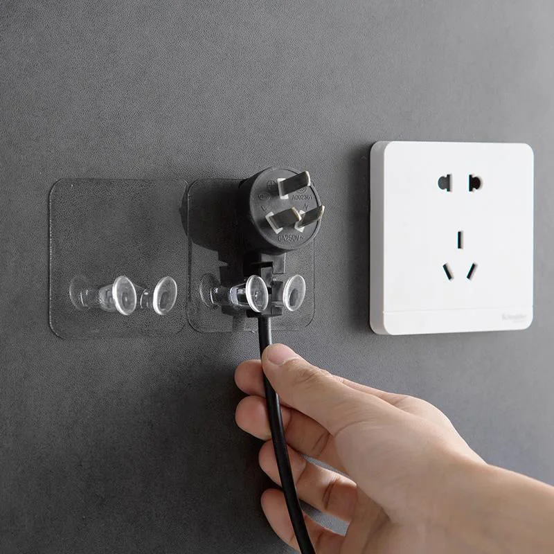 

1/5/10pcs Transparent Plug Hook Seamless Charging Cable Power Plug Sticky Hooks Multipurpose Wall Waterproof Storage Accessories