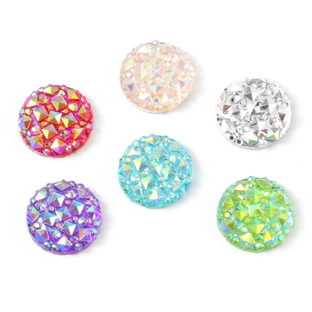 Doreen Box 50 шт. каучуковая Друза/драси кабошон украшения круглые аксессуары для DIY