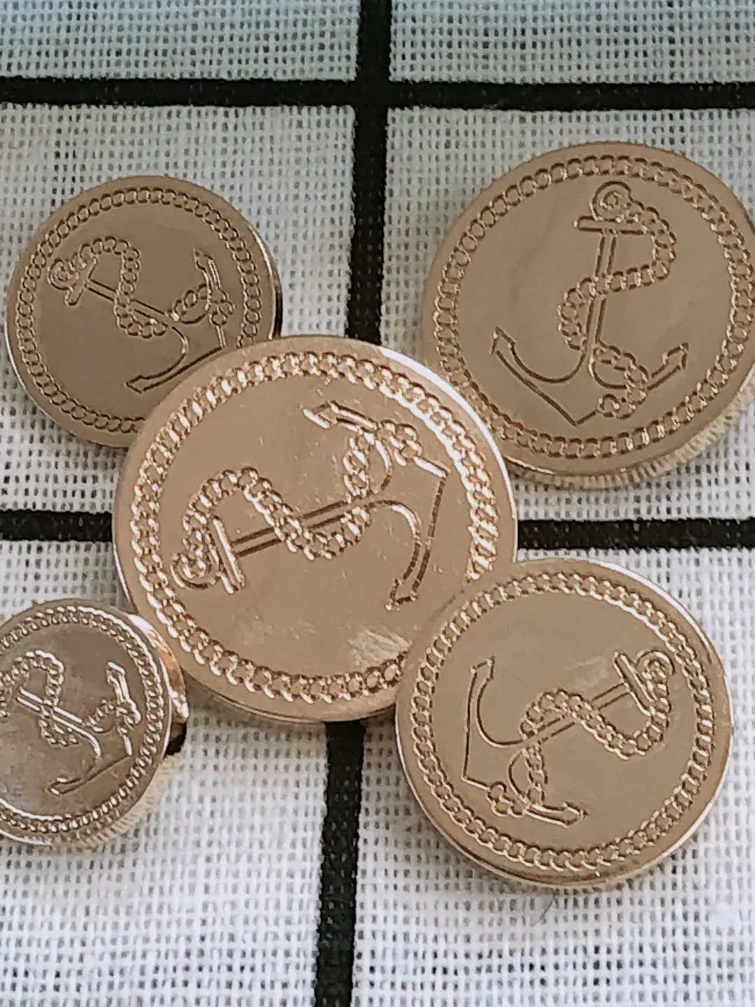 Металлические золотые пуговицы в стиле ретро для одежды фирменные с якорем