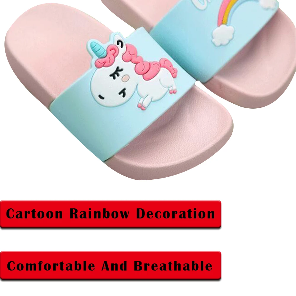 Детские домашние тапочки От 2 до 6 лет с мультяшным единорогом для маленьких