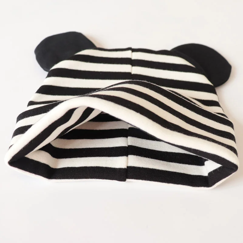 Детская шапка с ушками для малышей вязаная хлопковая новорожденных девочек и