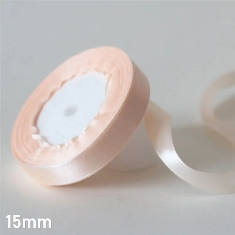 15mm 25 ярдов/6 мм-50 мм корпус розовый шелковый атлас ленточный материал для поделок для выпускного вечера вечерние украшения Свадебная подарочная коробка упаковка аксессуары D7 - Цвет: 15mm
