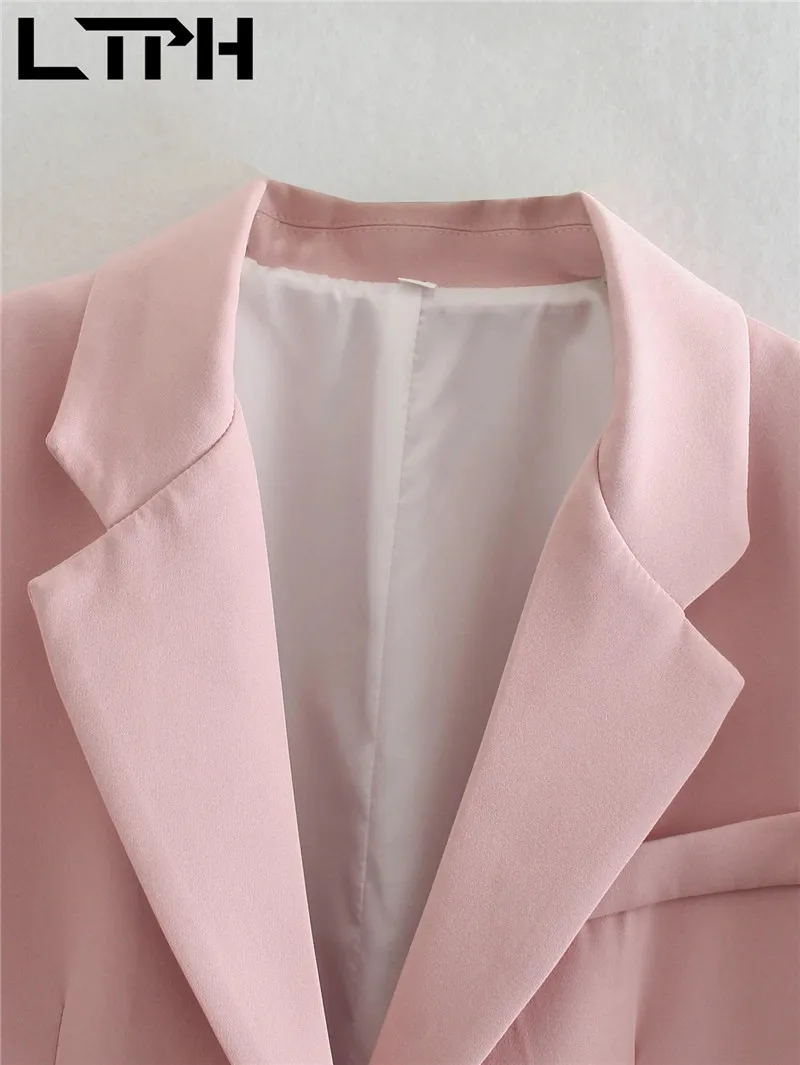 LTPH-Chaqueta informal para mujer, blazer rosa que combina con todo, holgado, Chaquetas de manga larga, traje, abrigo, Primavera, 2021
