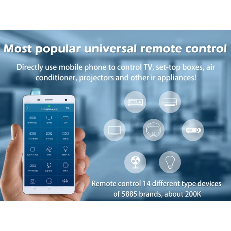 

Universal 3.5mm Air Conditioner/TV/DVD/STB IR Remote Control for iphone