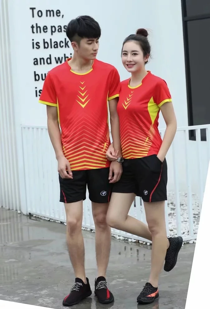 Летний Быстросохнущий Теннисный спортивный костюм для мужчин и женщин комплекты