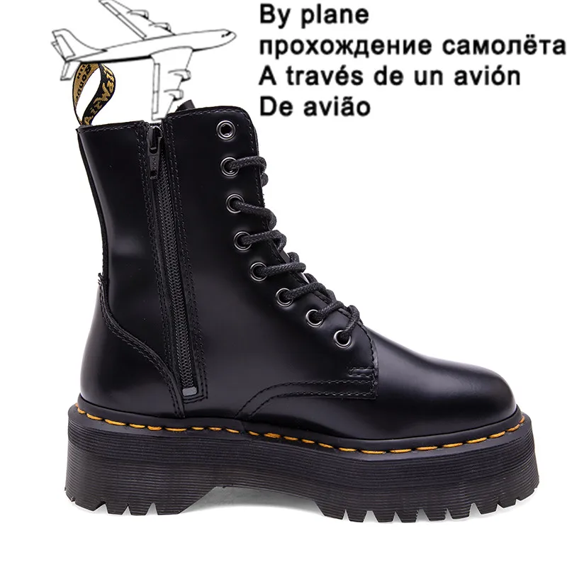 Size34 41 не сужающийся книзу массивный мотоботы стиле из натуральной кожи для