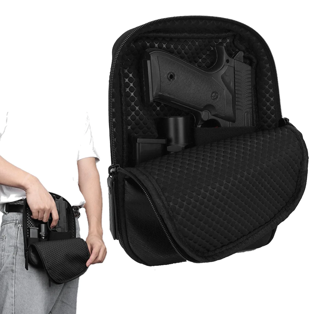 

Tactical Pistol Gun Bag Concealed Handgun Waist Pouch with Mag Holster Padded Protection Gun Accessories EDC Holder Bag