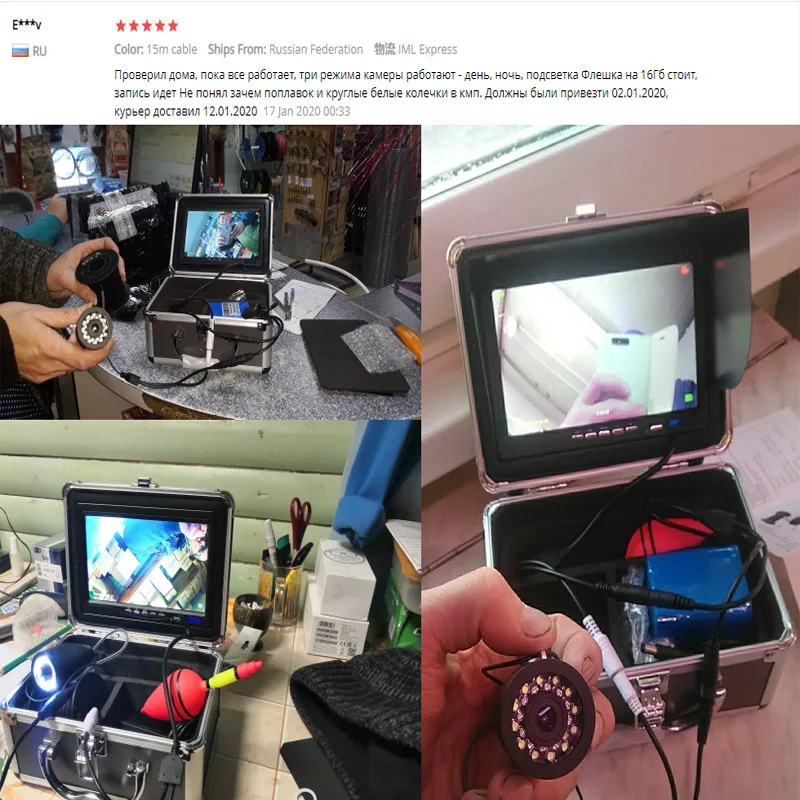 

Fish Finder Underwater Fishing Camera HD 1280*720 Screen12pcs White LEDs+12pcs Infrared Lamp Camera For Fishing 16GB Recoding