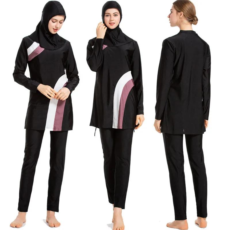 Модный мусульманский купальный костюм KBWHYD солнцезащитный Burkini лоскутный