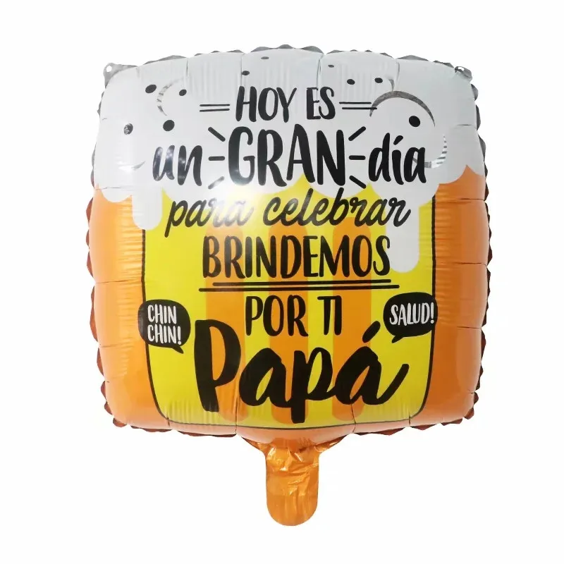 

50pcs 18inch Spanish Happy Father's Day Balloons Feliz Dia Super Papa Helium Air Globos Father Mother Party Decorations Gifts