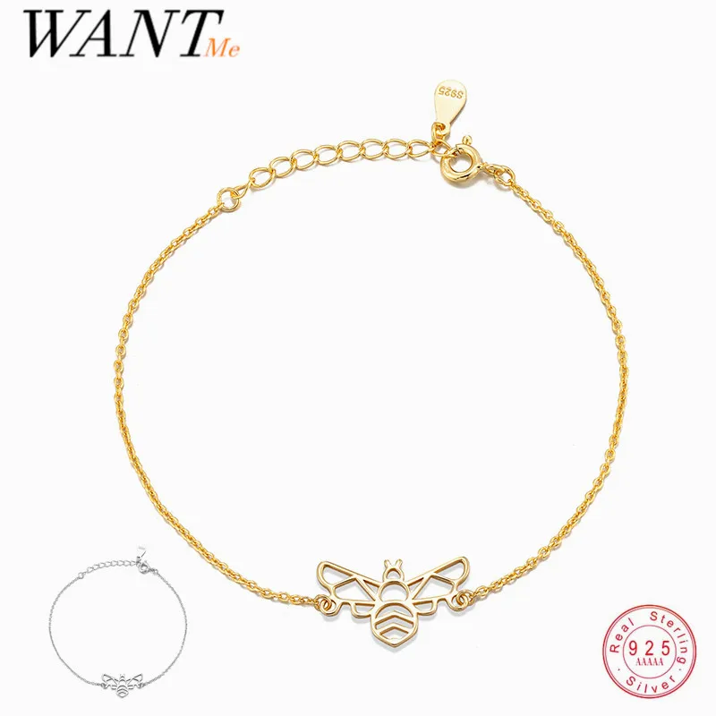 

Женский браслет WANTME из серебра 925 пробы с подвеской в виде пчелы