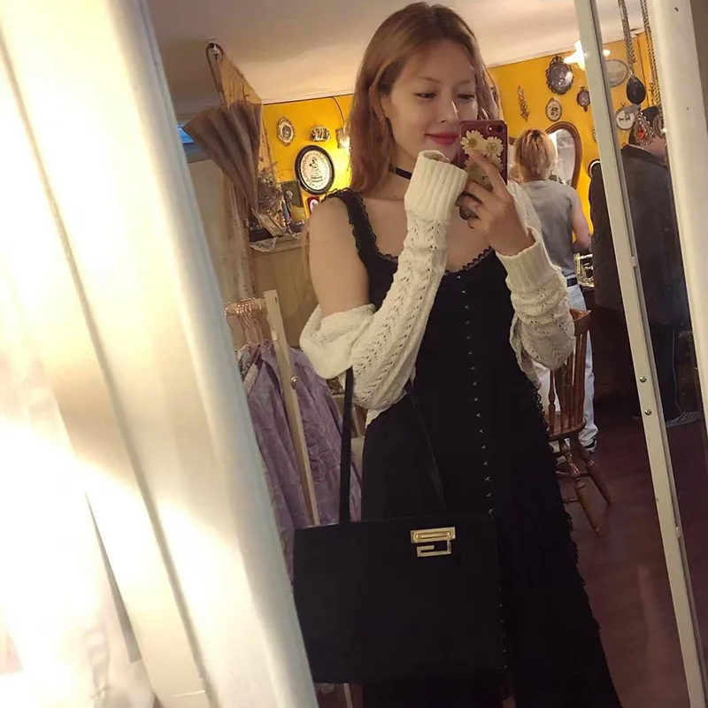 Kpop 4Minute Kim Hyun A same летнее модное черное сексуальное тонкое кружевное платье женское корейское уличная платье на бретельках женская одежда