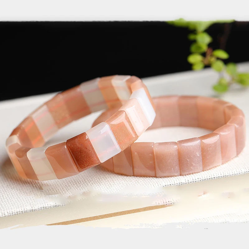 Мужские и женские браслеты на запястье оранжевые из натурального камня