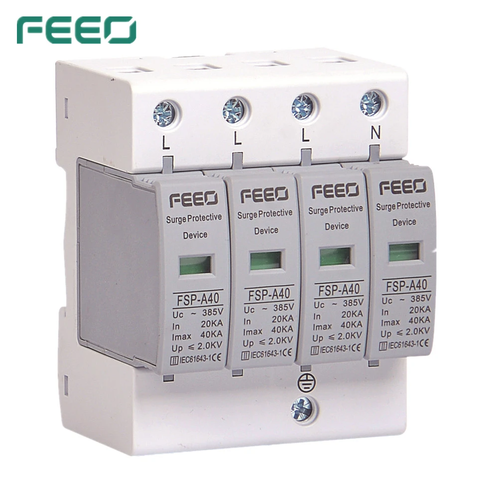 FEEO SPD AC 4P 420V Защита от перенапряжения защита молнии сертификат CE|Автоматические