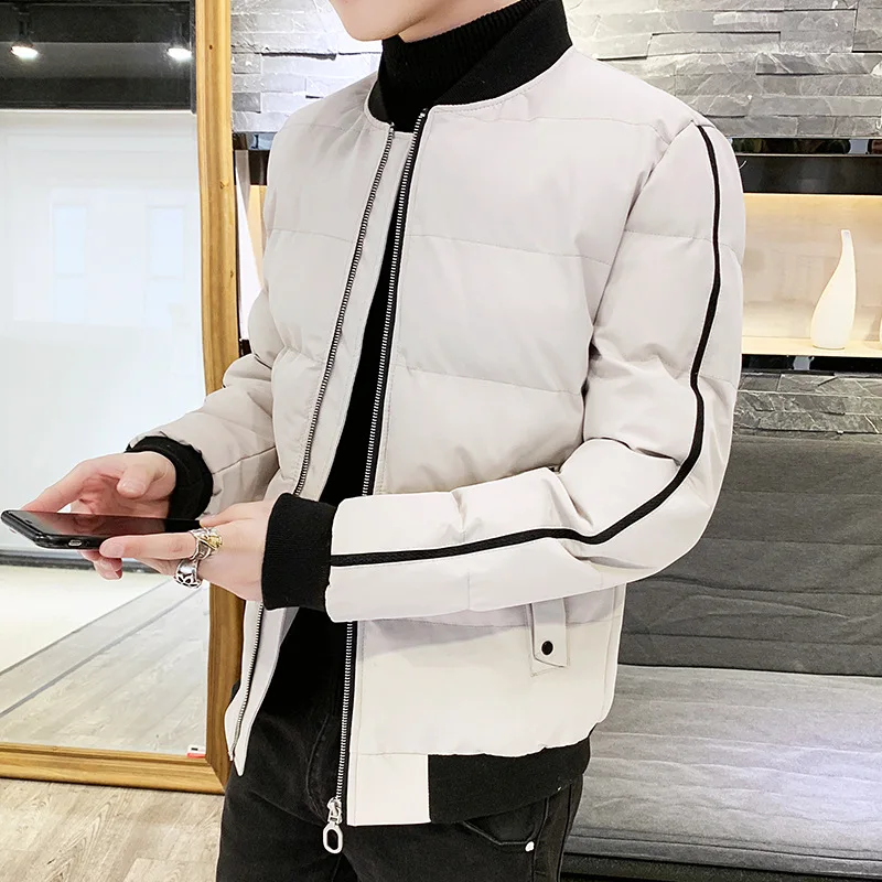 New Style Stand-up Collar Cotton-padded Jacket Men's Baseball Collar Autumn and Winter Down Jacket