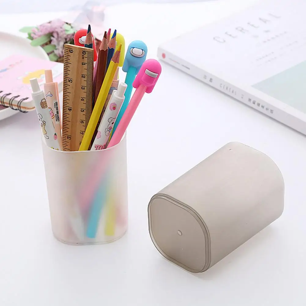 

Transparent Pencil Holder Marker Pen Organizer Makeup Brush Cosmetic Storage Box Creative Desktop Storage Office Stationery HOT