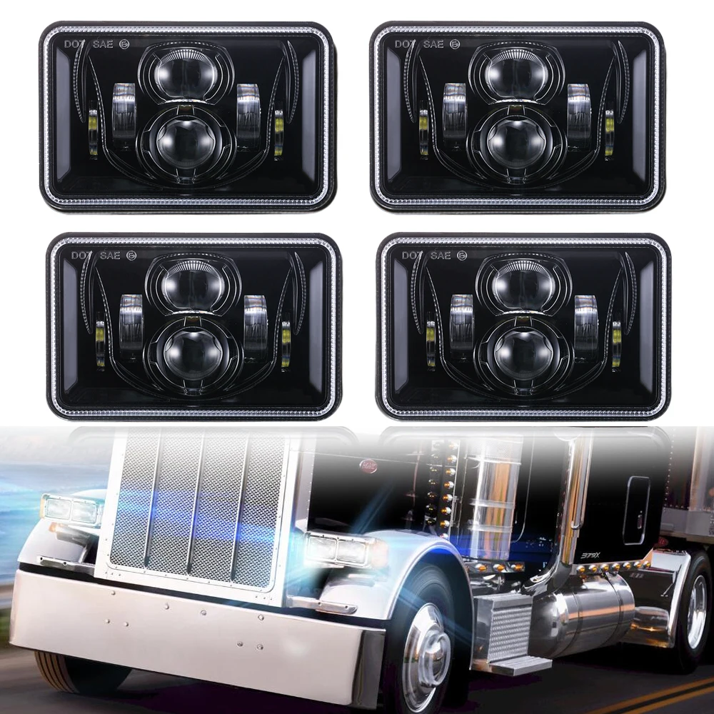 2 пары 4x6 СВЕТОДИОДНЫЙ грузовик фары для Kenworth T800 T400 T600 W900B W900L классический 120/132 HK