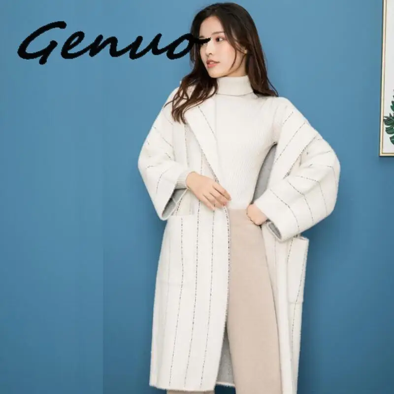 

Genuo New 2019 Cardigan Coat Soft Velvet Sweaters New Faux Velvet Hooded Thicken Jacket Hooded Women Autumn Knitted Sweater