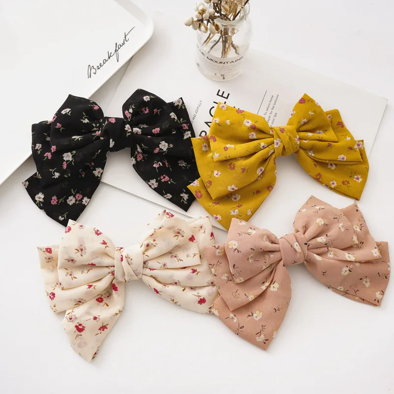 

spring side chuck jewelry Bow hair clip new small fresh floral hairpin female wild sweet plate hair