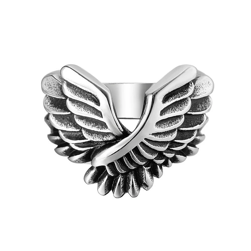 

Freedom Angel Wing Ring Punk Wing 316L Stainless Steel Biker Ring For Men Jewelry Dropshipping Store