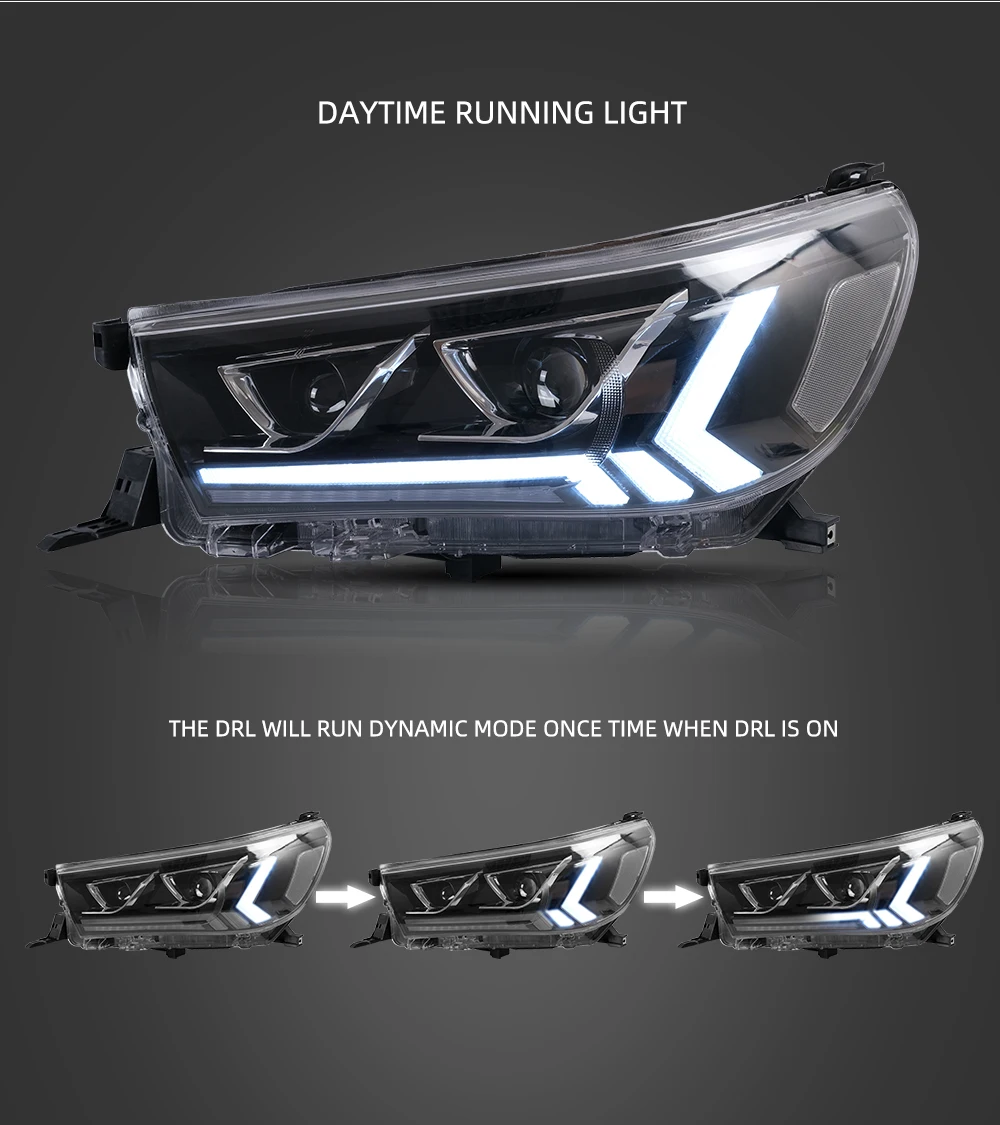 Vland factory for car headlight for Hilux headlight full led for Revo head lamp
