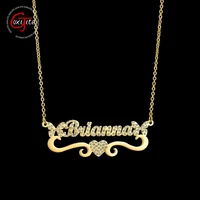 goxijite personalized name diamond handmade necklace women butterfly heart rhinestones collar customized choker jewelry gift