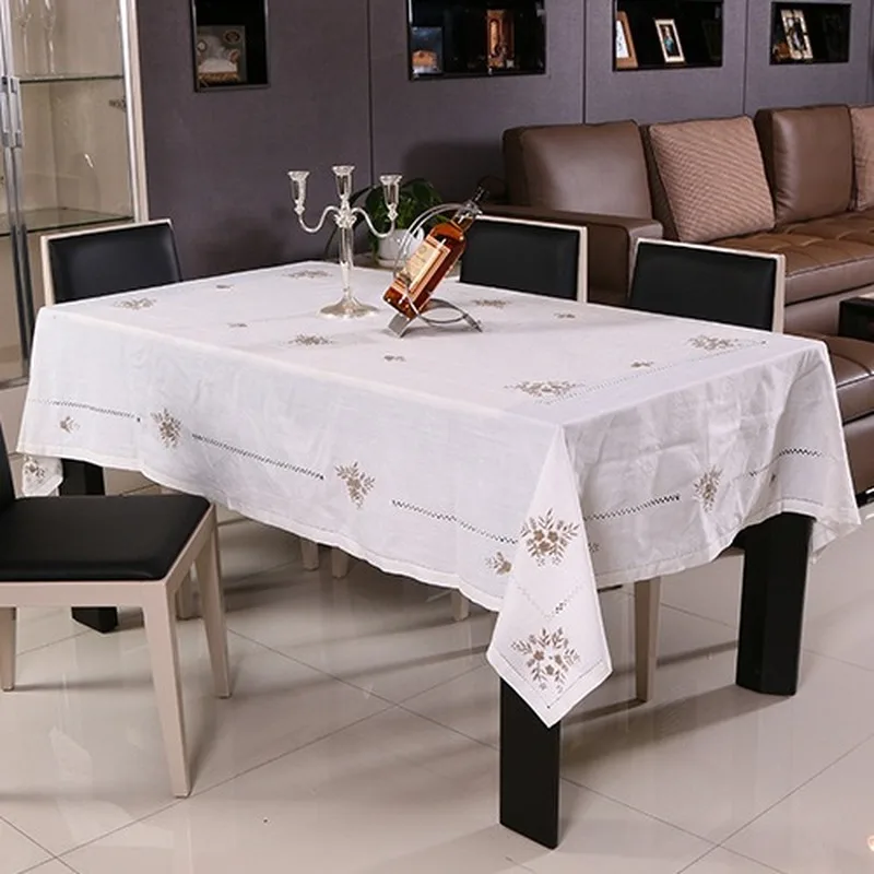 Скатерть из хлопка прямоугольная многоцелевая с вышивкой | Дом и сад