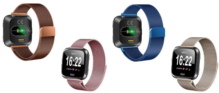 OULUCCI металлический браслет из нержавеющей стали для fitbit versa 2 ремешок на запястье сетка петля магнитный браслет аксессуары для fit bit Versa2
