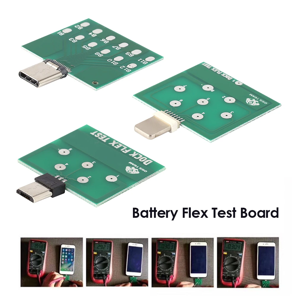 

Гибкая тестовая плата для телефона 3 в 1, Micro USB 8 Pin Type-C, модуль док-станции для зарядки аккумулятора, для порта Android iPhone, диагностические инстру...