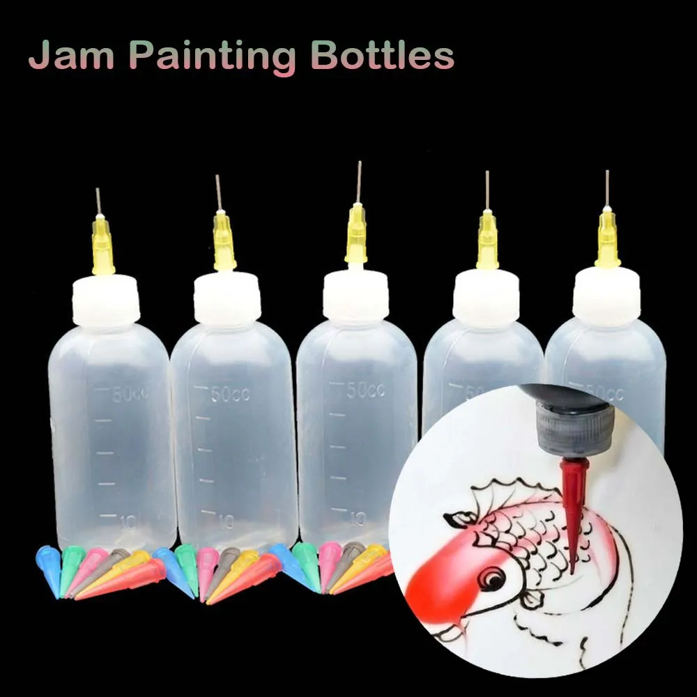 

50 мл Jam Painting Squeeze Бутылки с украшением для торта пищевая пластиковая семейная Кондитерская Бутылка инструменты для рисования варенья горшок