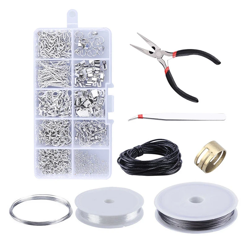 

Jewelry Making Starter Kit Set Earring Necklace Repair Tools DIY Box Ornament Accessories Combine Box with Decorative Tools