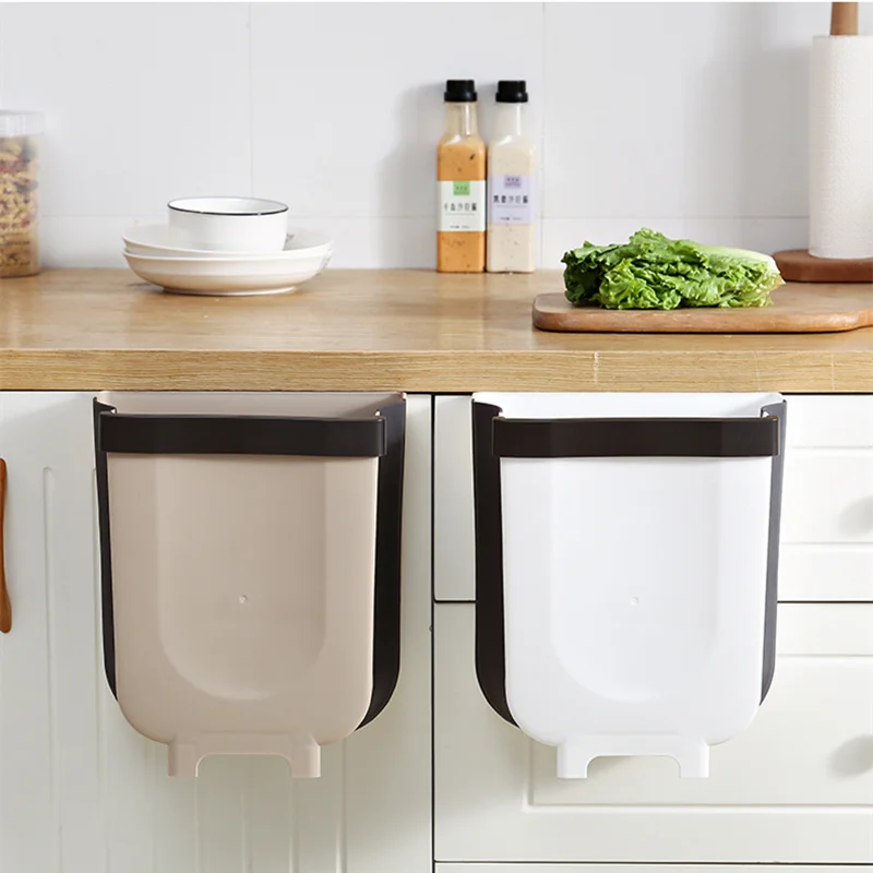 

Kitchen Trash Can Household Car Bedroom Bathroom Storage Box Classified Garbage Food Residue Multi Folding Corner Waste Bin