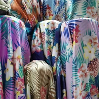 hawaii style satin fabric craft soft glossy diy lining material tissue polyester charmeuse