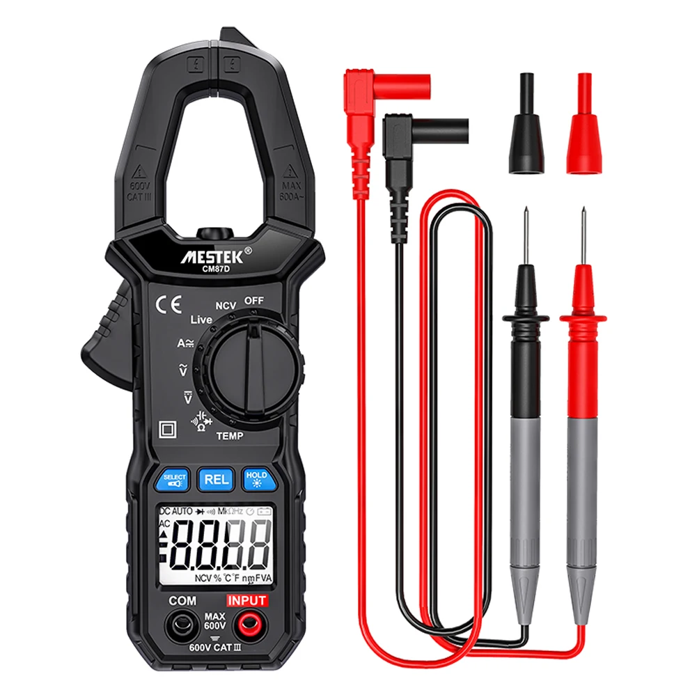 

MESTEK CM87D LCD Display 6000 Counts Digital Clamp Meter Portable Multimeter NCV Direct Current AC Voltage Current Tester