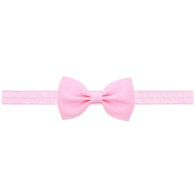 Light Pink Лента ручной работы сделай сам Детская повязка на голову для малышей детей Детские аксессуары для волос девочка новорожденный банты повязка с бантом Тюрбан-тиара - Color: Light Pink