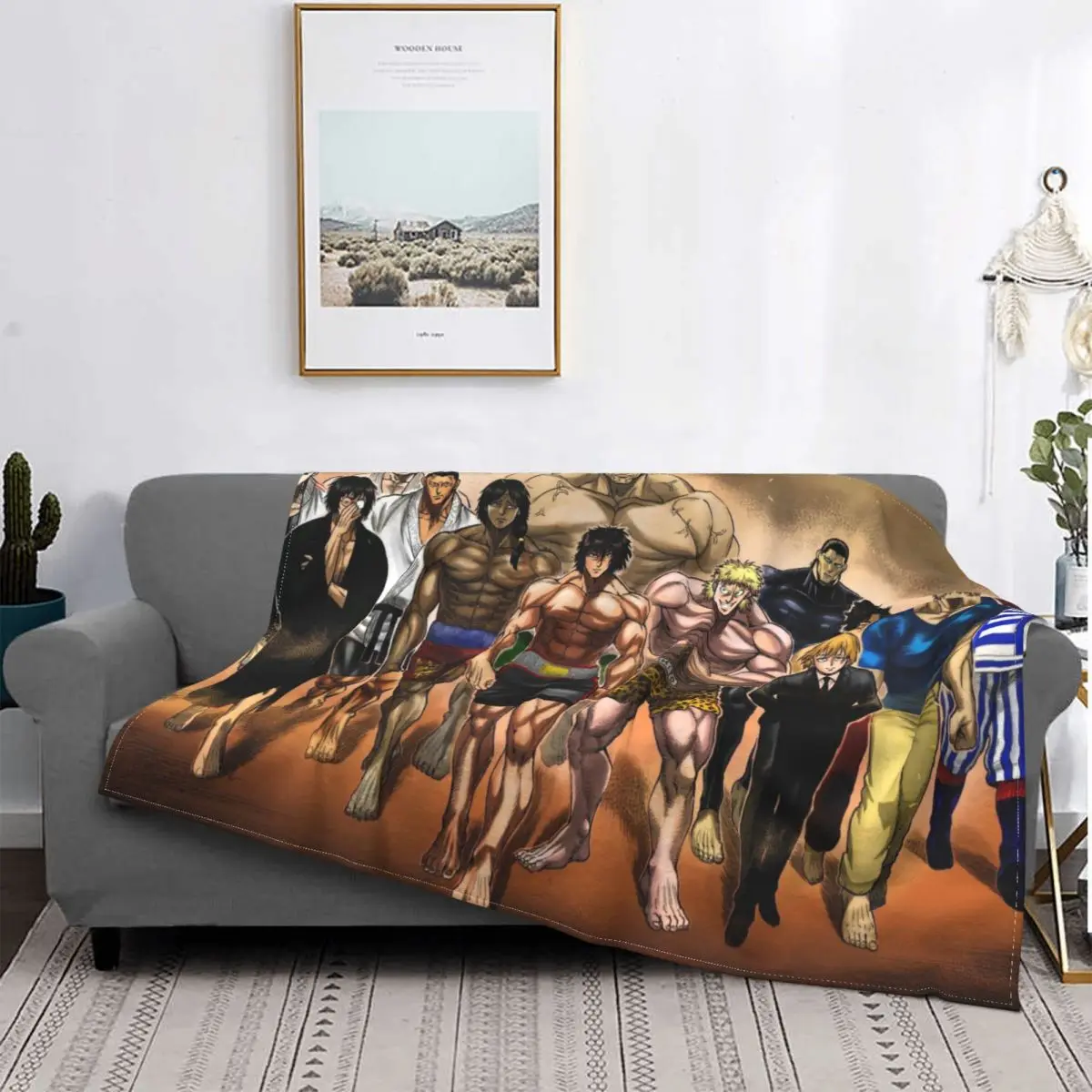 

Kengan Ashura Yamashita Kazuo Fighting Manga Blanket Flannel Spring Autumn Characters Warm Throws For Winter Bedding