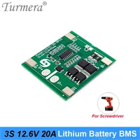 turmera 3s 20a 12 6v bms 18650 lithium battery protected board for 10 8v 12v screwdriver drill or uninterrupted power supply us
