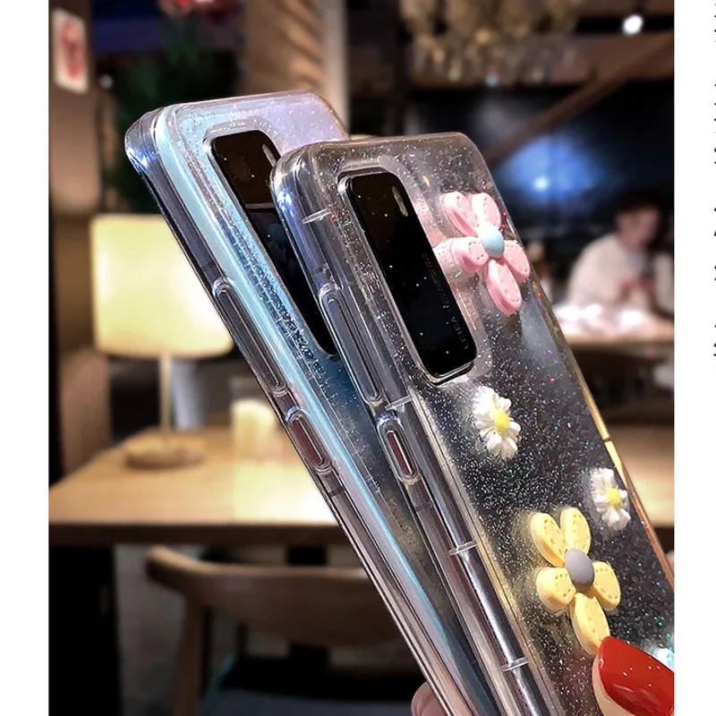 

Star Moon Flower Phone Case For Huawei P40 Pro P30 P20 Lite P10 Nova 5T 6 Honor 9X 20S V30 V20 7X 8X Soft Epoxy Phone Back Cover