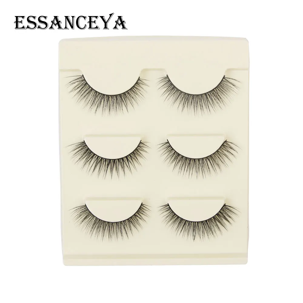 ESSANCEYA 3 пары натуральные накладные ресницы наращивание ресниц Инструмент Maquillage Cilios ресницы искусственные Cilios сексуальные лахсы