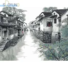 Масляная краска по номерам SDOYUNO 40x50 см в китайском стиле, для пейзажа, для самостоятельного рисования по номерам