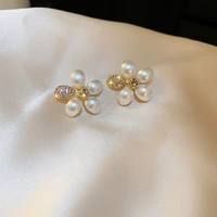 2021 new fashion fresh pearl flowers drop earrings jewelry contracted korean lovely trend elegant women earrings