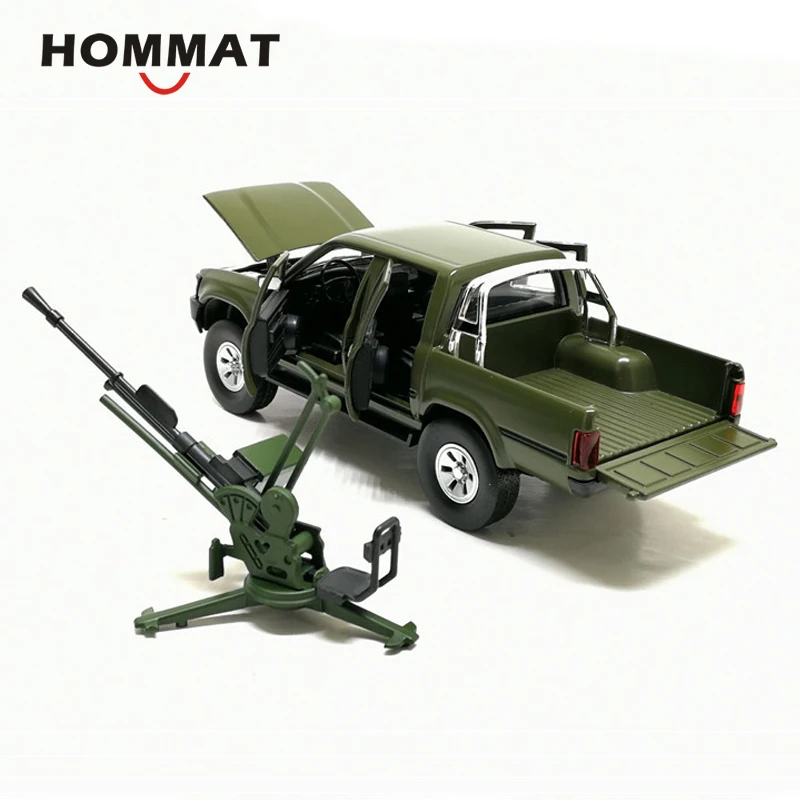 Hommate 1/32 Масштаб Toyota Hilux пикап Грузовик w/анти-ствол танка сплава 1:32 литой под давлением автомобиль игрушечные модели машин игрушечные транспортные средства для детей