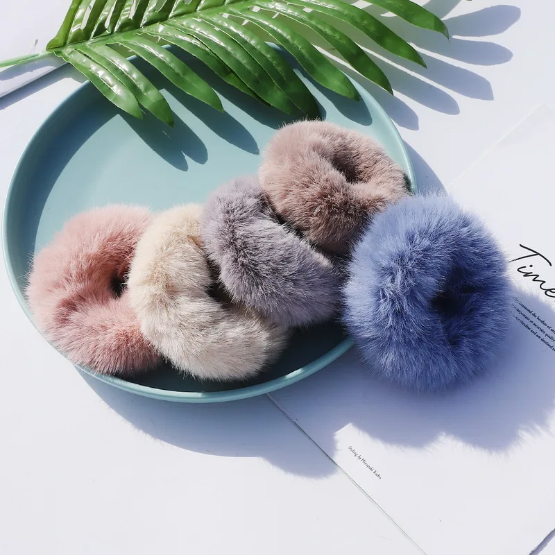 Резинка для волос 2 шт. аксессуары головной убор искусственный мяч из кроличьего