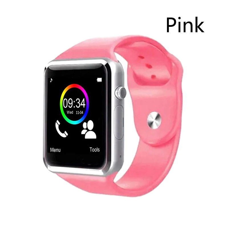 Pink Smart Watch A1 Bluetooth Watch Men Waterproof Wearable Devices Watch Phone With SIM Camera For Android IOS Relogio Inteligente - Цвет: Pink