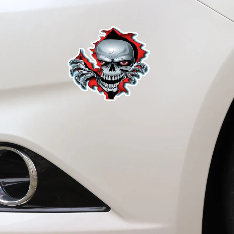 

15CM*13.6CM RED EYED SKULL Classic Personality Car Sticker Motorcycle Parts C1-7205