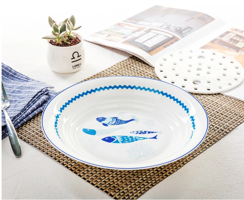 Тарелка для макаронных изделий фарфоровая Скандинавская тарелка керамическая